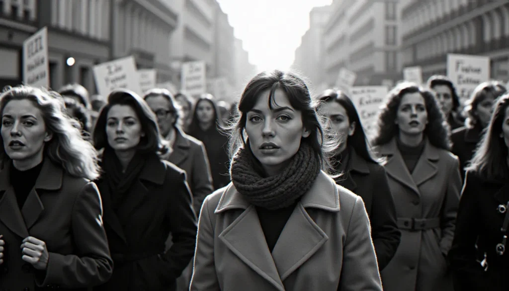 Manifestation de femmes françaises pour le droit à l'avortement en 1971 en politique, dans les rues de Paris
