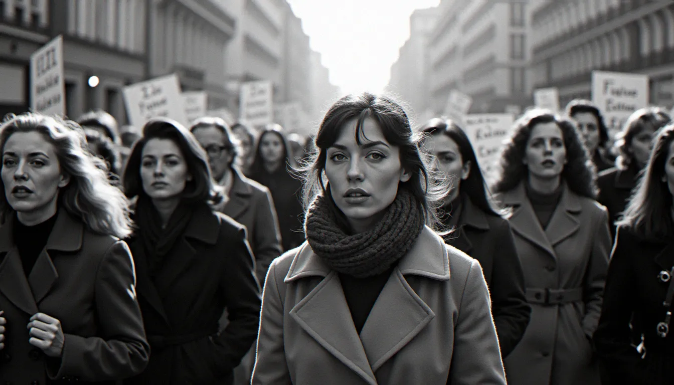 Manifestation de femmes françaises pour le droit à l'avortement en 1971 en politique, dans les rues de Paris