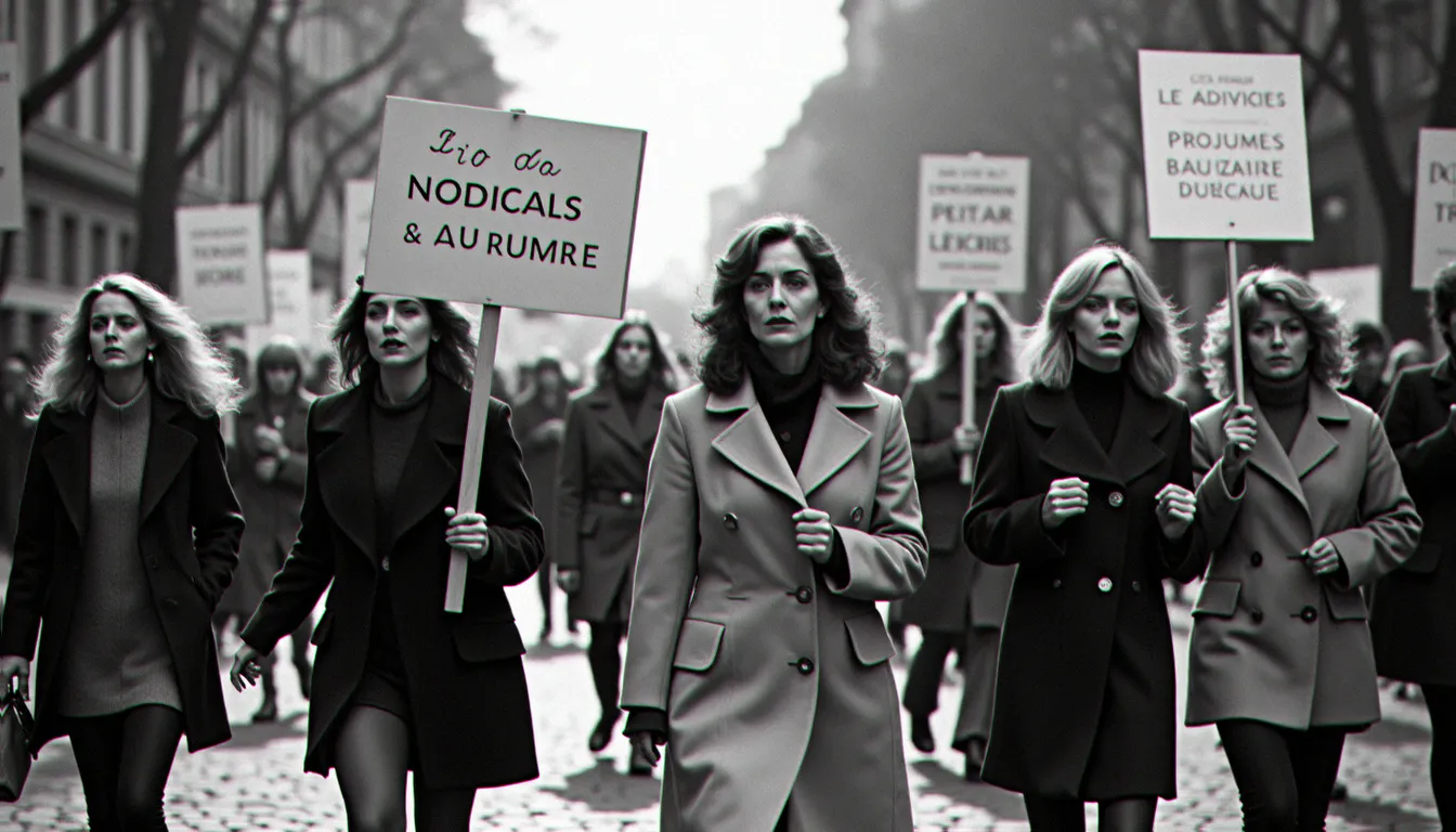 Manifestation féministe française dans les années 1970 pour le droit à l'avortement, contexte historique documenté par Bibia Pavard